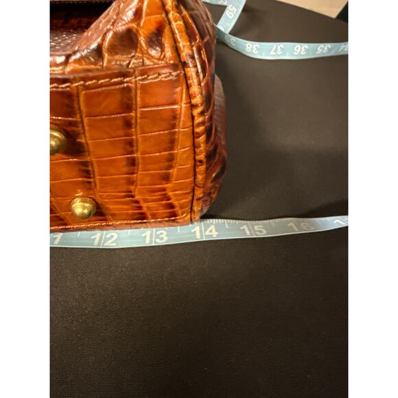 Vintage Brahmin Brown Reptile Embossed Handbag - Picture 8 of 10
